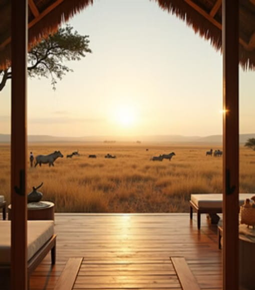 Scenic view of the Ngorongoro landscape
